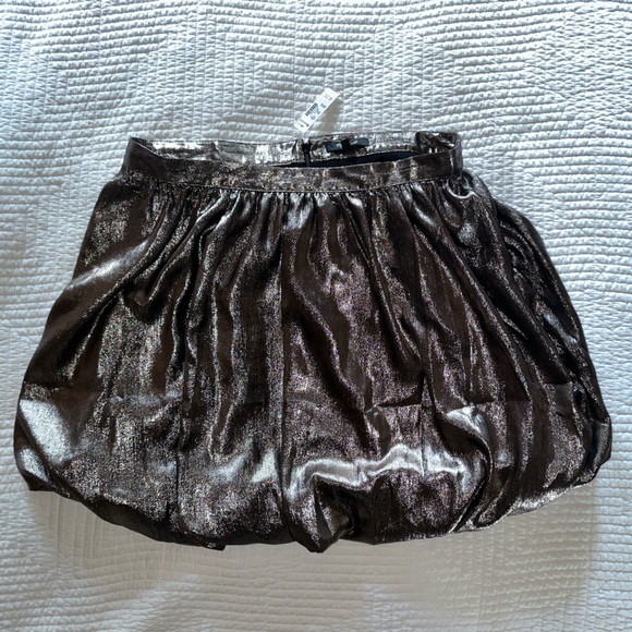 Metallic dark gold / brass Bubble-Hem Mini Skirt Madewell 10 - Picture 5 of 7